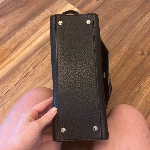 Vintage Givenchy Obsedia Medium Flap Black Pebbled Calfskin Satchel Hand Bag - Picture 9 of 16